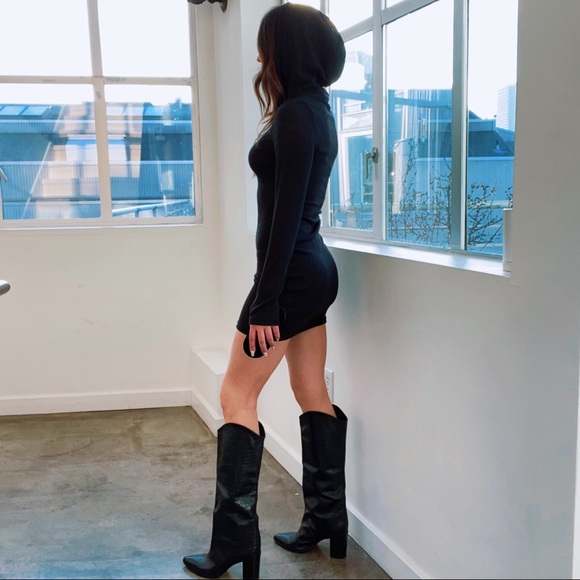 Hooded Rib Knit Dress - Picture 4 of 4